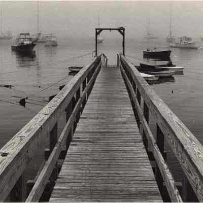 A photo view of a dock on a foggy day. 9/11/1992.