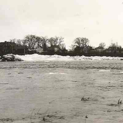 Ice on the Banks ofFlooded Androscoggin River
