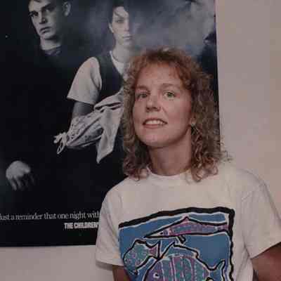 A photo view of a "say no" campaign poster. 5/29/1992