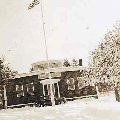 Front Door of the Pine Spring Water Company Plant in Winter