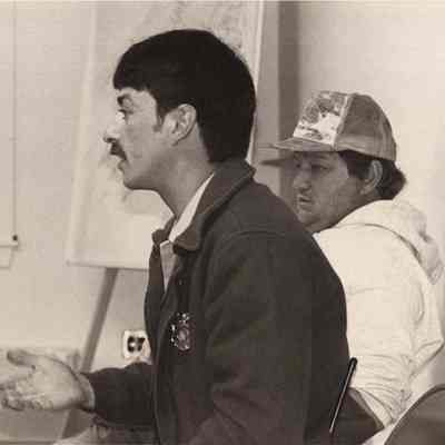 A photo view of two men. 9/25/1992.