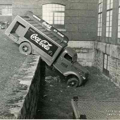 Coca-Cola Truck in accident at Cabot Mill