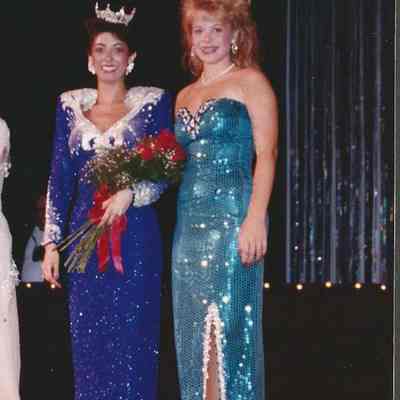 Miss Maine 1990 Anne Rowe with Lisa Kelly.
