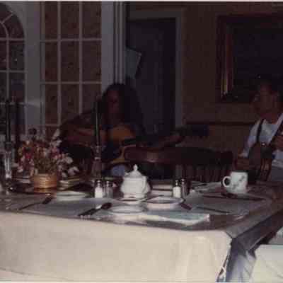 Two People Performing at the Stevens Home