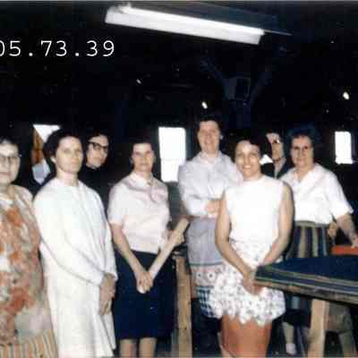 A photo of unidentified mill workers