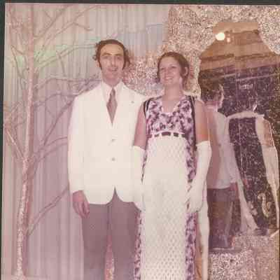 Pageant Director Gene Gagne with the 1973-74 Brunswick Teen Queen Althea Kinney