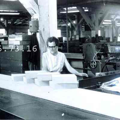 A photo of unidentified mill workers