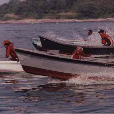 A photo view of boat races at Harpswell. 7/23/1990.