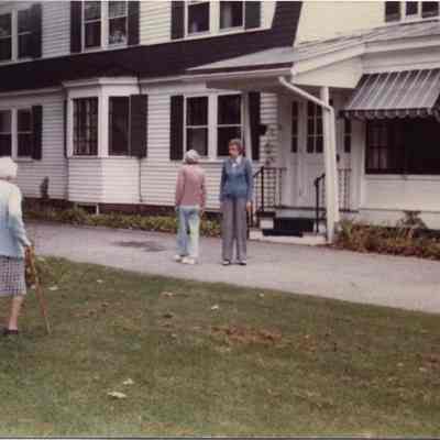 People in the Front yard of the Stevens Home