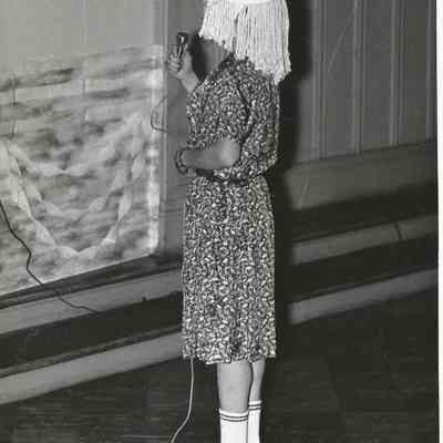 A comedy number presented after the Gown and before the talent presentation