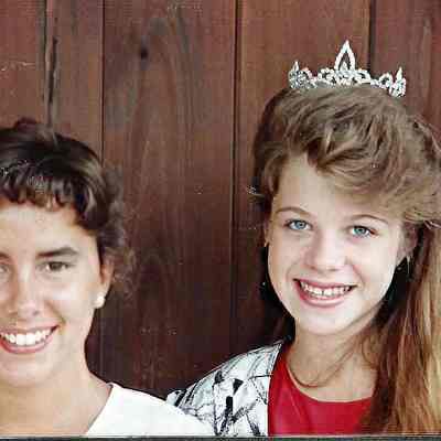 Wendy Mercier and Lisa Kelly after the Maine Egg Festival Pageant