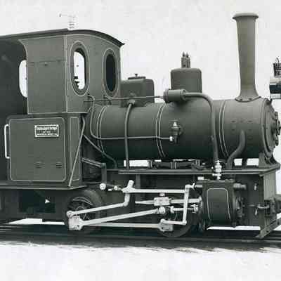 A photo of a small locomotive.