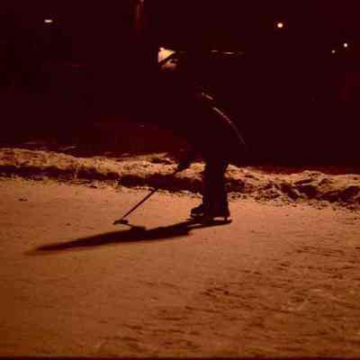 A photo view of night skating on the Mall. 12/31/1977.