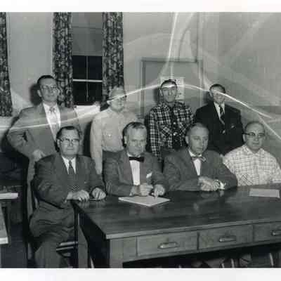 Group photograph of male fundraisers for Brunswick area Student Aid Fund