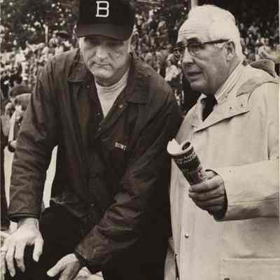 A photo view of Dr. Daniel Hanley and Mike Linkovich. 10/6/1975.