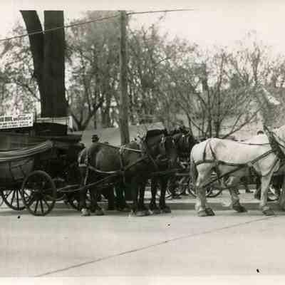 Horse-drawn wagon advertising National Air Mail Week