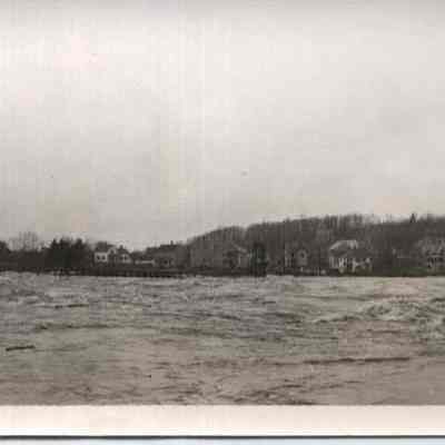 Swinging Bridge over being damaged in the 1936 flood