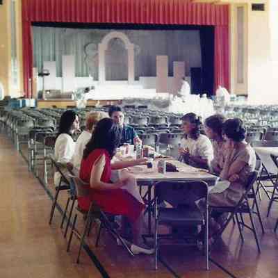 A color photograph of the first table