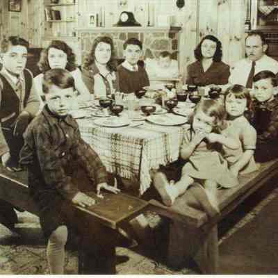 The Bouchard family at dinner. Thanksgiving 1941.