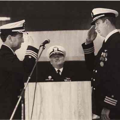 A photo view of two Naval Officers. 11/9/1992.