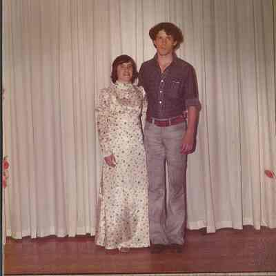Contestant #2 Tami Gustafson and her escort at the Teen Queen Ball.