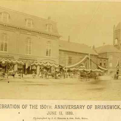 Corner of Maine Street and Pleasant St., 150th Anniversary of Brunswick