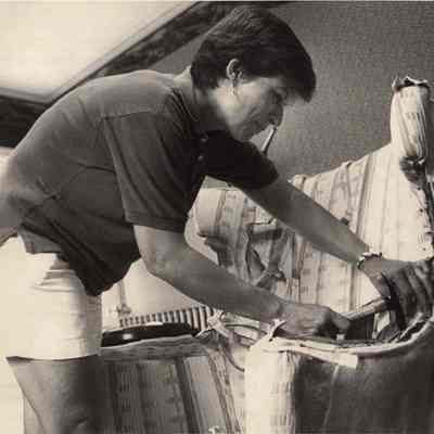 A photo view of a woman working. 10/1/1992.