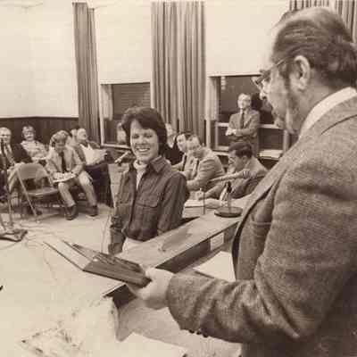 A photo view of Reginald Pinkham and Happy Dunn. 1/9/1984
