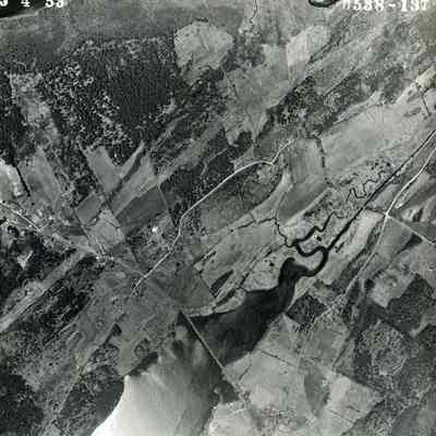 An aerial view of the New Meadows River. 5/4/1953