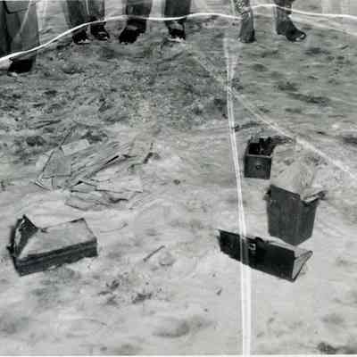 A photo of Emery Booker's stolen safe. 3/26/1955.