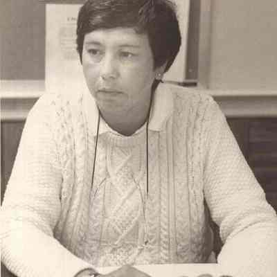 A photo view of a Bowdoin College Secretary. 10/1/1992.