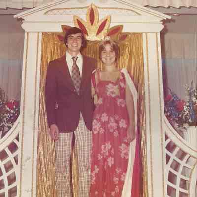 Our 1976 contestants with their escorts getting ready for the pageant dance.