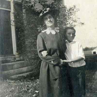 Unidentified woman and boy