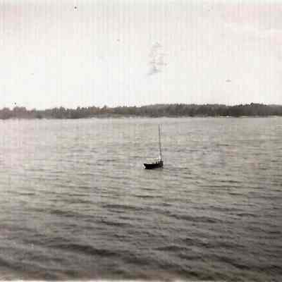 Sail Boat Anchored in the Androscoggin River