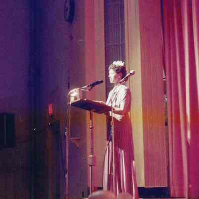 A color photograph of Sharon Hinckley Mistress of Ceremonies