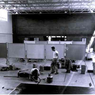A photo of the Coffin School Auditorium under construction.