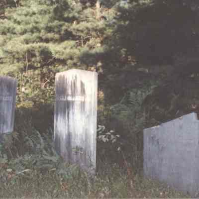 A photo of three gravestones.
