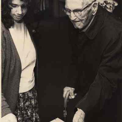 A photo view of David T. Boyen voting. 10/4/1992.