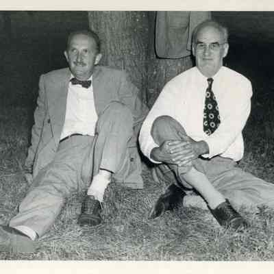 Unidentified men at David and Paula Burnett Wedding Reception