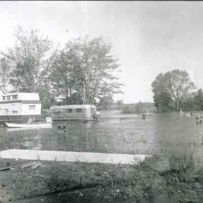 A photo of flooded Topsham Trailer Court. 9/12/1954.