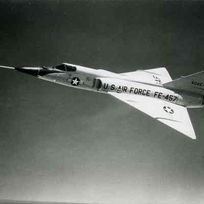 A photo of a F-106 fighter plane.