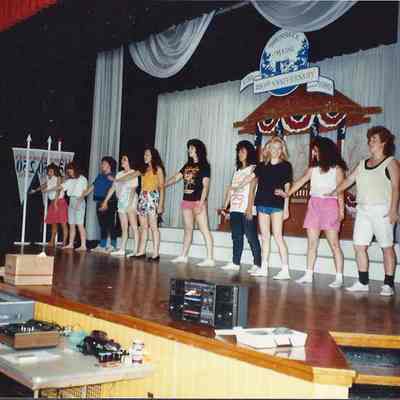 contestants practicing the opening number