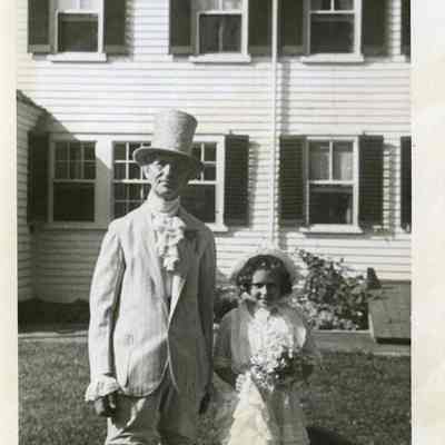 An Unknown Man and Girl Dressed for the Brunswick Bicentennial