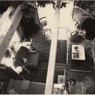A photo view of a living room. 6/8/1992.