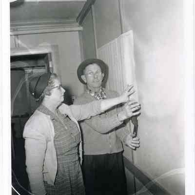 Mrs. Hazel Colby and Selectman Ray Hanson