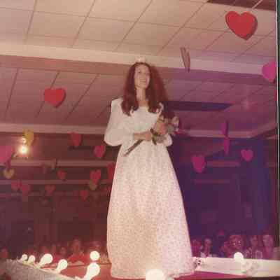 Teen Queen Barb ara Aldridge tyaking her final walk down the ramp. Teen Queen Barbara Aldridge taking her final walk down the ramp.