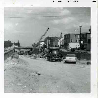 Building of Route 1 underpass, 1961