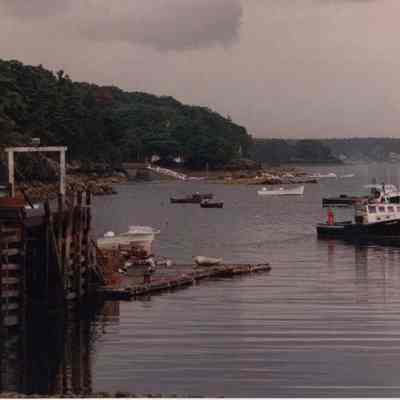 A photo view of a waterfront scene. 7/31/1989.