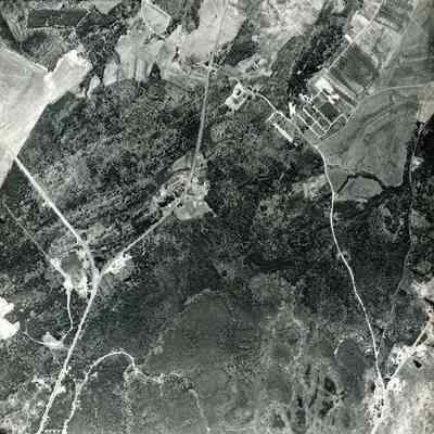A B/W aerial photograph of route 123.