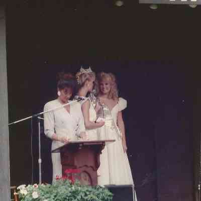 Angie Coady receiving the Miss Teen Maine Award.